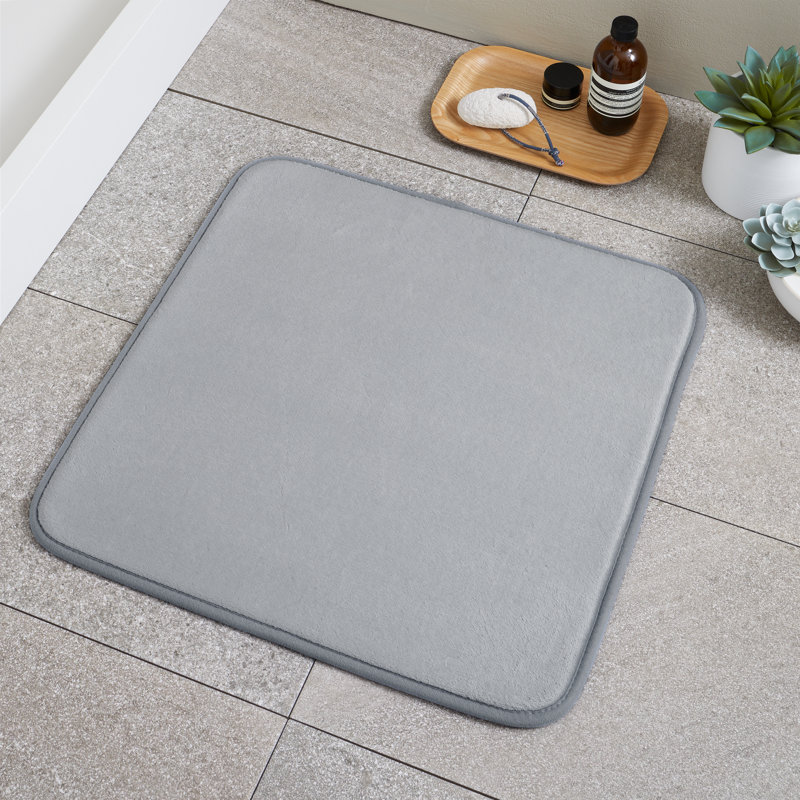 Anti-Bacterial Memory Foam Shower Mat, Silver