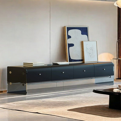 Meuble télé ultra-brillant avec pieds en acrylique