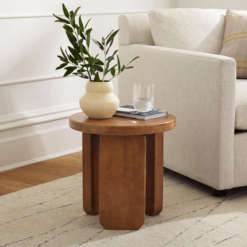 Avenor Solid Wood End Table, 17.72''Wx17.72''Dx18.11''H