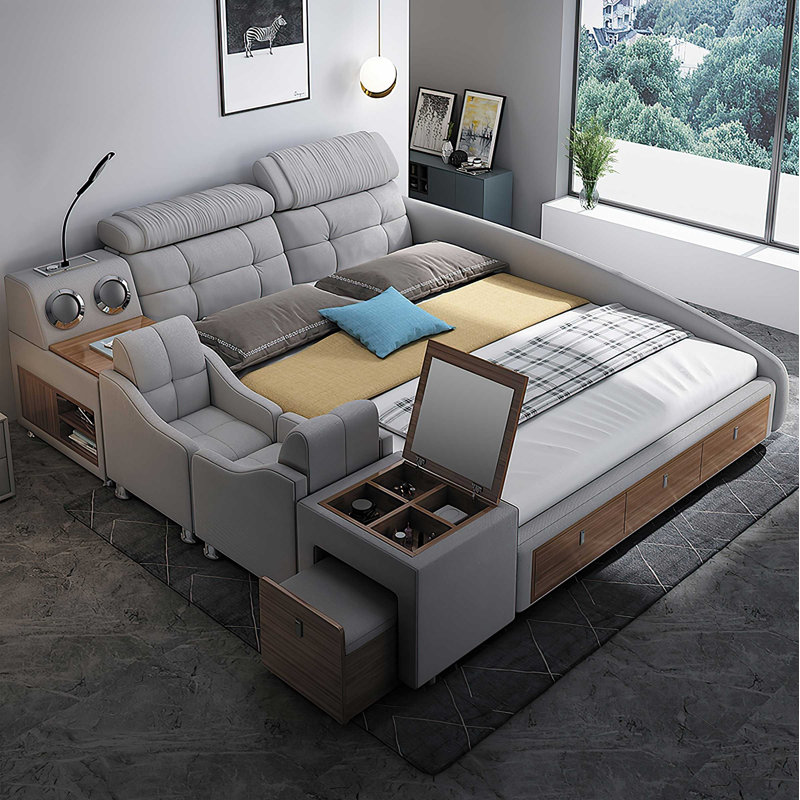 Lit modulaire multifonctionnel moderne Ljubov, Très grand
