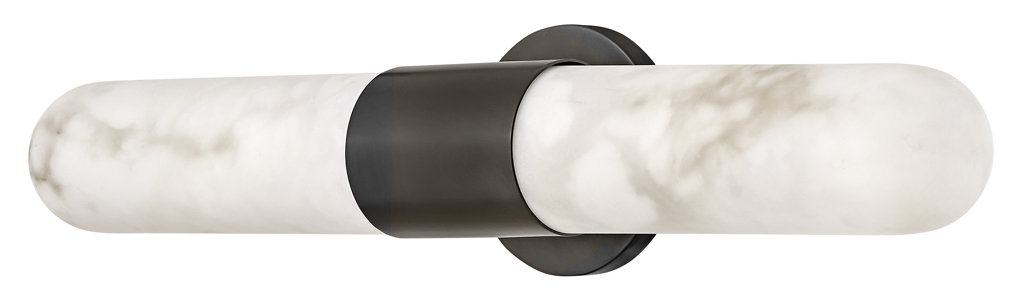 2 Light Alabaster Dimmable LED Bath Bar, Black Oxide