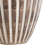 Caidence Mango Wood Distressed Decorative Brown Vase with Carved Grooves