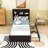 Wood Two Drawers Platform Bed with Bookcase Headboard, Built-In Night Light and Charging Station-1795211439-1795211436