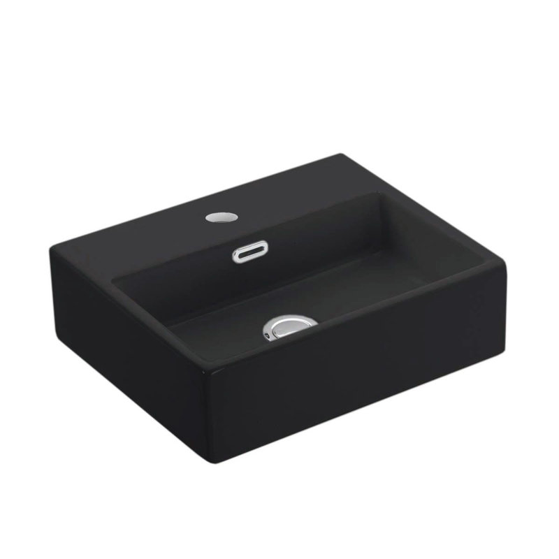 Quattro 16.9'' L Bathroom Sink, Matte Black