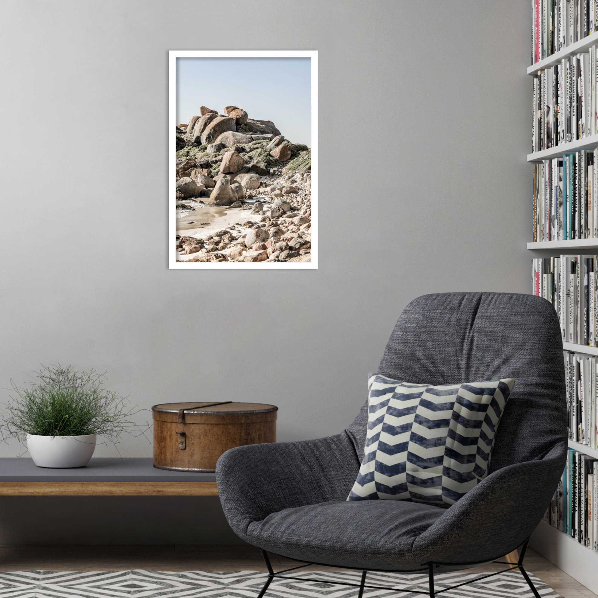 Boulder Beach No 2 by Shot by Clint Wood Framed Wall Art Print, White, 25" H x 17" W