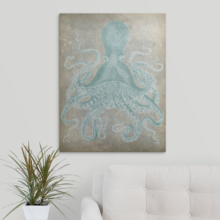 «Spa Octopus I» par Jennifer Goldberger, impression, H 48 po x l 36 po x P 1,5 po, Toile