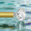 Tringle à rideaux réglable en cristal robuste avec embouts en diamant - Pôle de rideau décoratif en acrylique pour fenêtres de salon, finition laiton doré