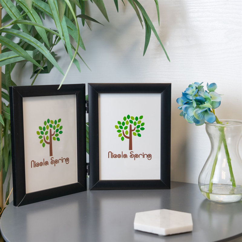 Nicola Spring - 5x Folding Double Photo Frames - 5 x 7", Black