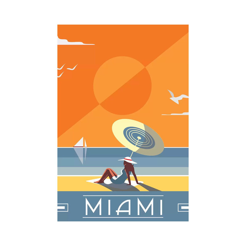 Miami par Fly, impression sur toile tendue, H 12 po x l 8 po x P 0,75 po