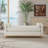 Sherpa Fleece Upholstered Bench With Solid Wood Legs And Bolster Pillows For Cozy Seating And Home Decor-128632817-128632818