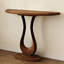 Table console en bois massif brun noyer-1849238801