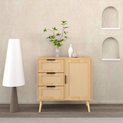 Armoire de rangement en bois pour chambre à coucher - 3 tiroirs, hauteur de tablette personnalisable, cadre, commode moderne à assemblage simple pour tiroir, tablette réglable, structure, nécessaire