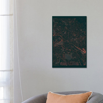 Berlin Infrared Urban Blueprint Map by Hubert Roguski - Wrapped Canvas Print