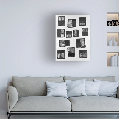 Wrapped Canvas Wall Art - Michael Willett  'Square Formations II' Wall Art for Living Room, Bedroom, or Office Décor  - 24x32