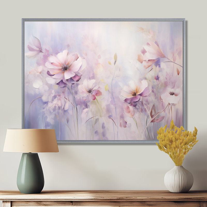 Purple Botanical Whispers III - Abstract Botanicals Canvas Prints, 12" H x 20" W x 1" D, Wrapped Canvas