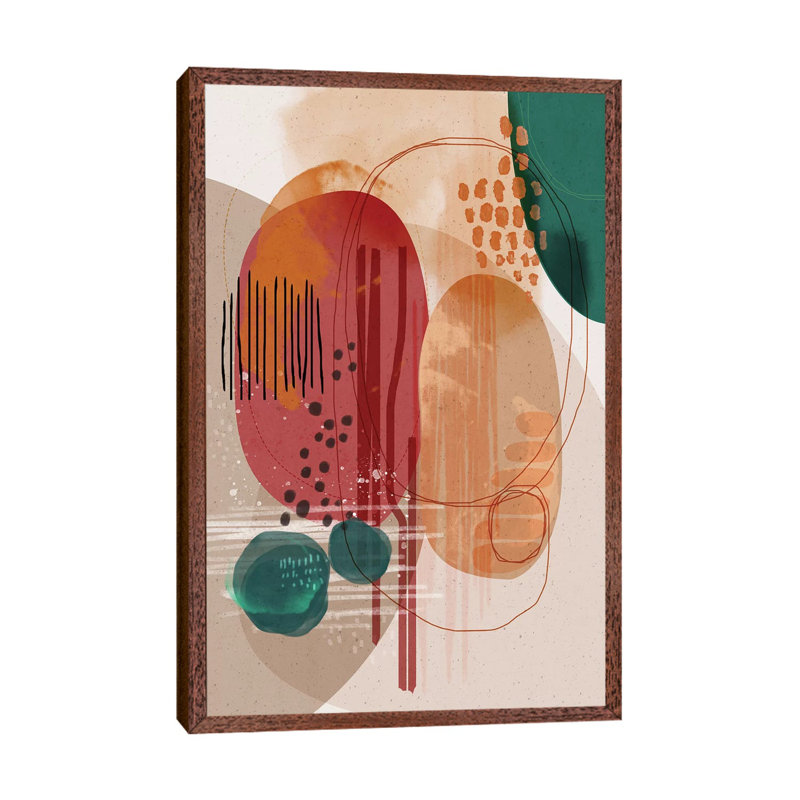 Fire - Print on Canvas, 66.04cm H x 45.72cm W x 3.81cm D, Classic Brown Wood Floater Framed