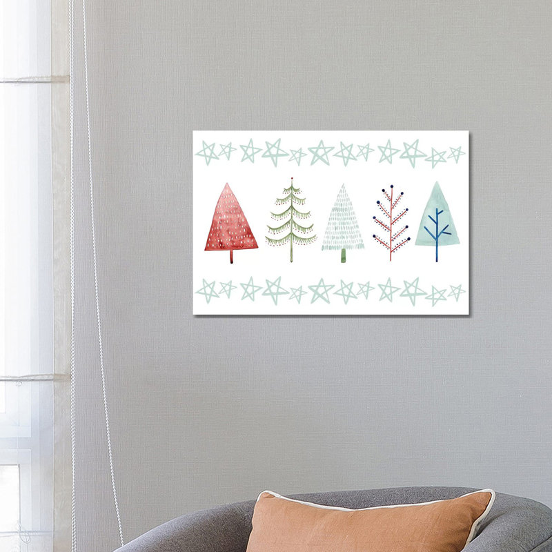 «Christmas Tree Whimsy Collection C» par Grace Popp - reproduction d'art, Toile tendue, Pas de tapis