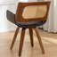 Chaise de bureau pivotante en similicuir et dossier en rotin -1047487515