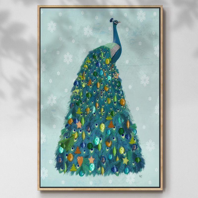 Arbre de Noël Christmas Peacock, Naturel, H 41 po x l 27 po x P 1,5 po