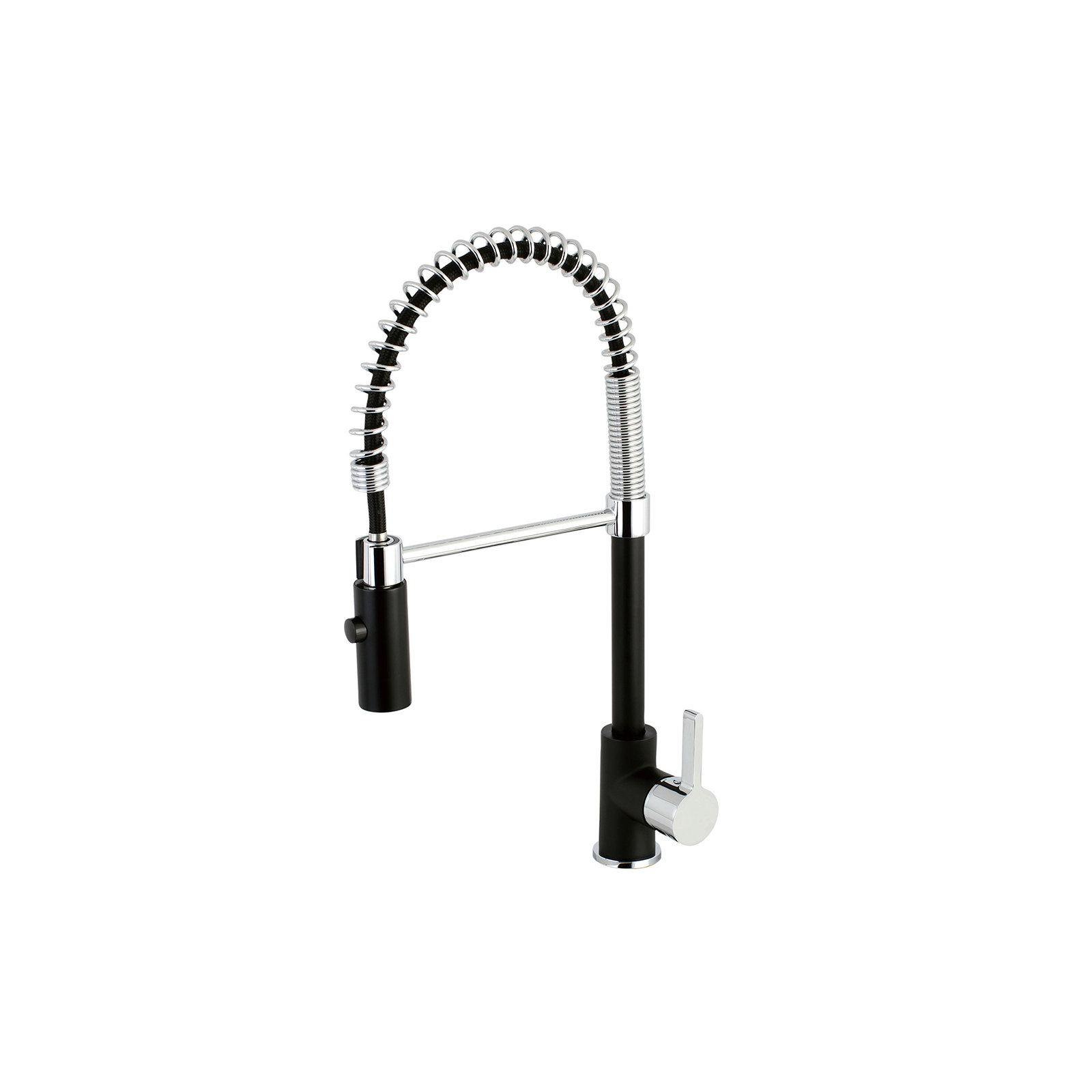 Kingston Brass Continental Single-Handle 1-Hole Deck Mount Pre-Rinse Kitchen Faucet, Black/Chrome