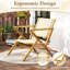 Chaise de patio en bois de teck avec siège et dossier en sangle Mid-Century