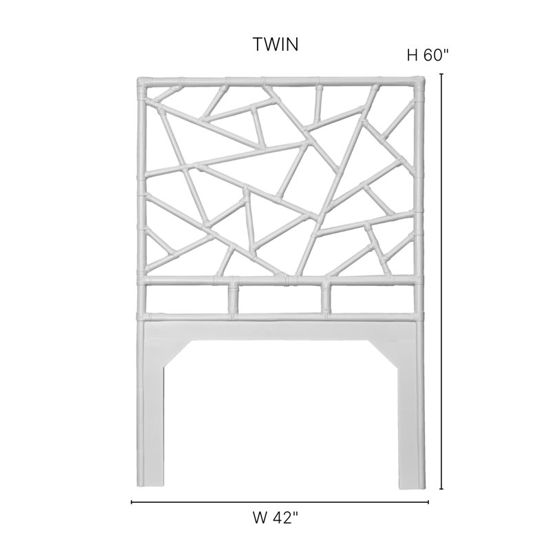 Tiffany Wicker/Rattan Open-Frame Headboard, Twin, Hot Pink