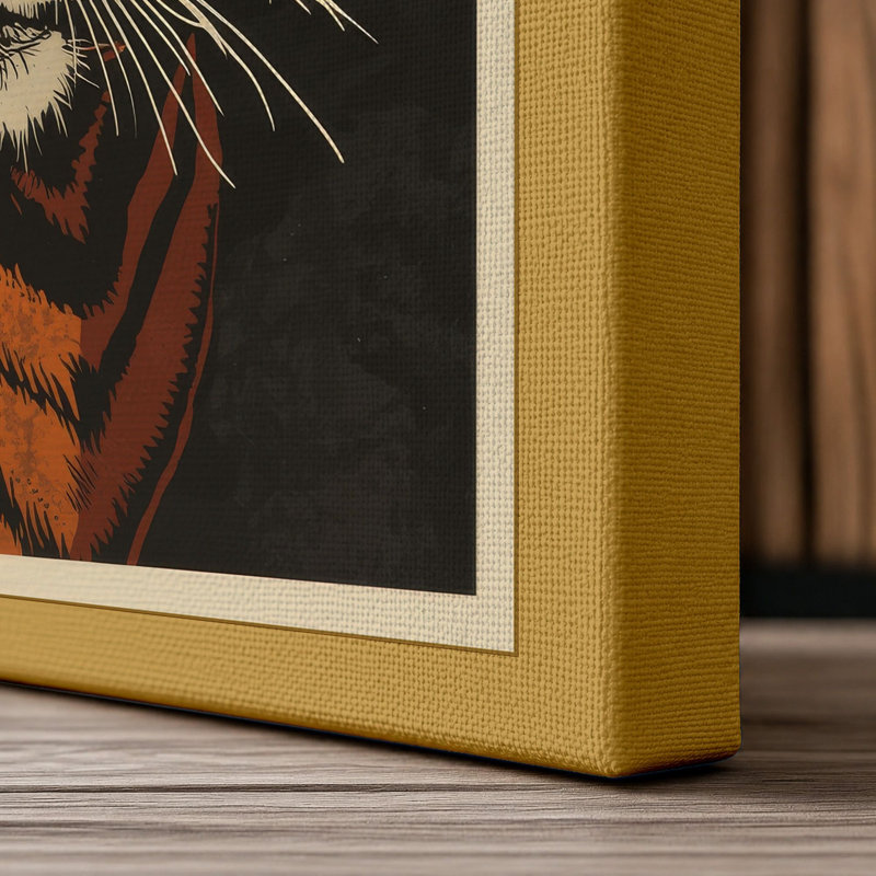 Tiger's Gaze Rustic - Wrapped Canvas, 24x16 - 61.0 x 40.6 cm, Ochre Border