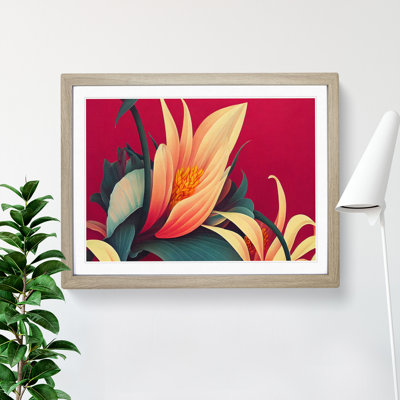 Beaming Flowers Art Deco - Framed Print