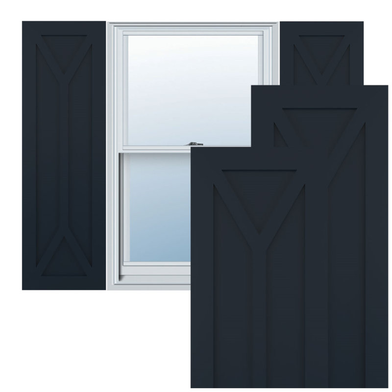 Volets à fixation fixe en PVC True Fit San Carlos, 15", 31", Bleu nuit sans étoile
