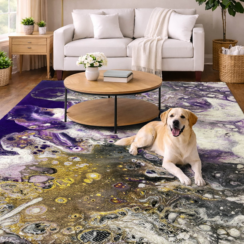 Premium Machine Washable Dream Shag ADS52 Abstract Rug, 5' x 7'6"