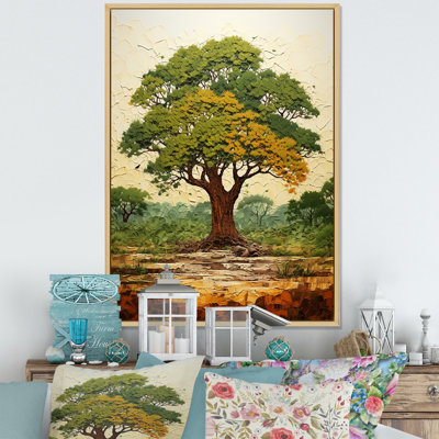 Arbre vert majestueux vert Baobab III - arbre, art mural africain