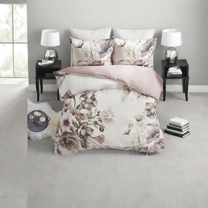 Ensembles de literie de luxe en coton, très grand, avec motif floral romantique