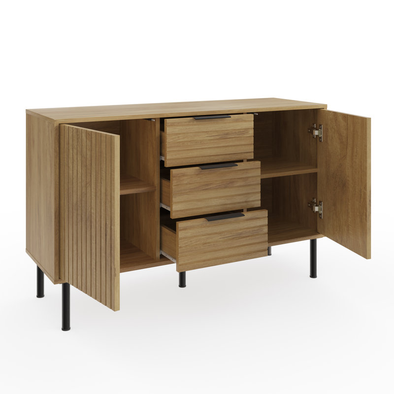 Saraghna 116cm Sideboard, Oak/Black