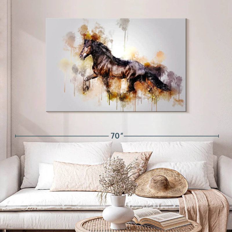 Black Horse Running, 32" H x 48" W