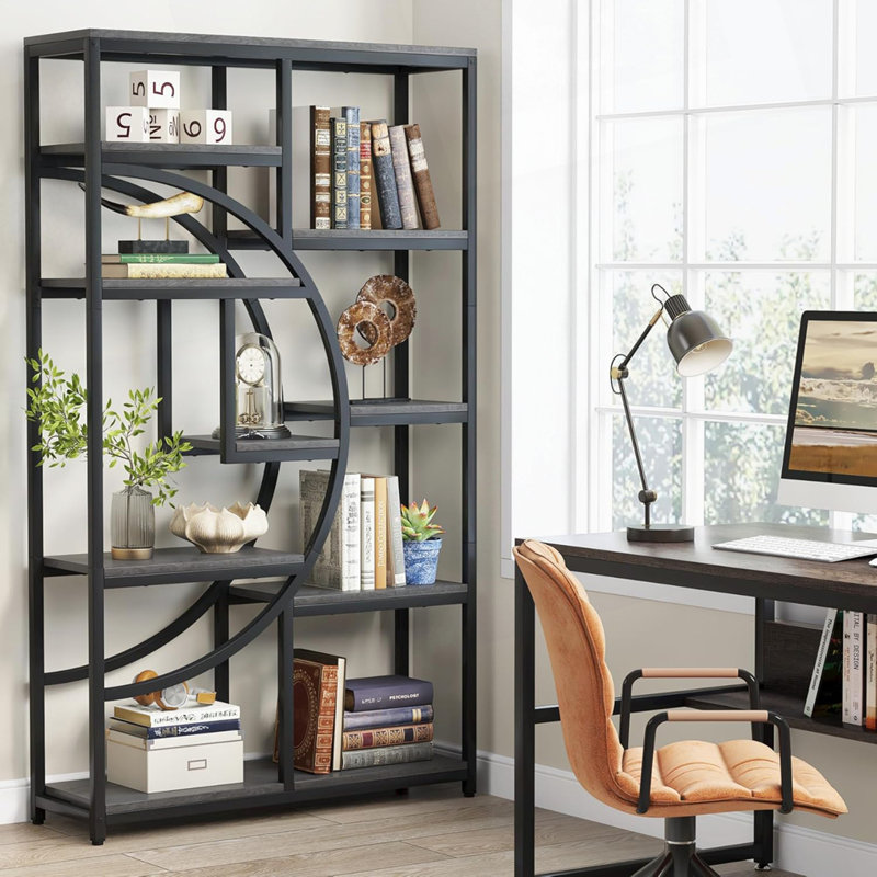 Étagère de rangement industrielle à 5 niveaux avec 9 tablettes, Noir/gris