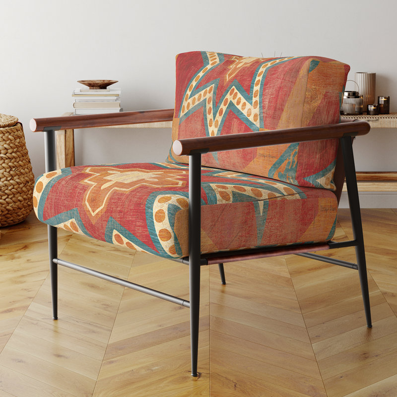 Chaise avec accoudoirs rembourrée Arlyn, Doré
