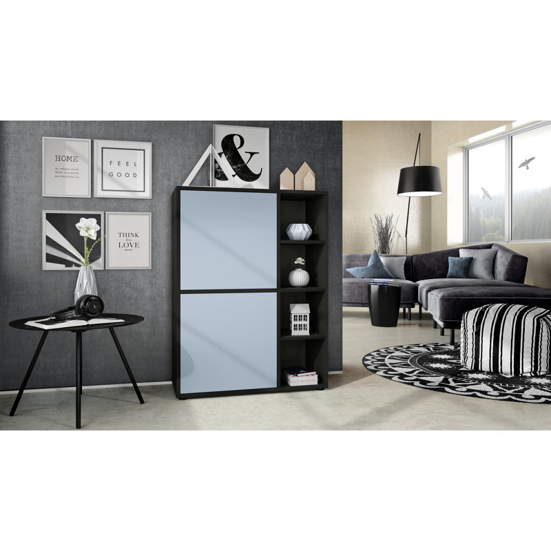 Mccafferty 79cm Sideboard, Black Matt/Denim