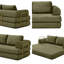 Canapé-lit convertible 2 places en velours côtelé Corduroy, canapé-lit pliable pour matelas avec oreillers, futon désossé multifonctionnel pour le salon, la chambre à coucher, design moderne à profil bas-1138530089