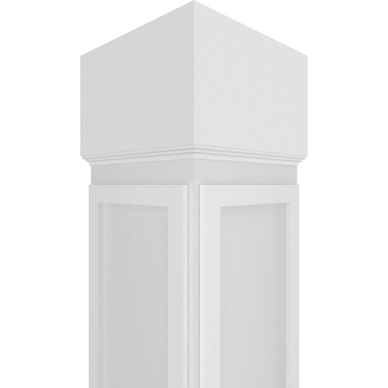 Colonne carrée de style campagnard classique non capitonnée Craftsman avec base standard et base standard