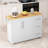 Kitchen Island Cart With 2 Door Cabinet And Three Drawers With Spice Rack, Towel Rack