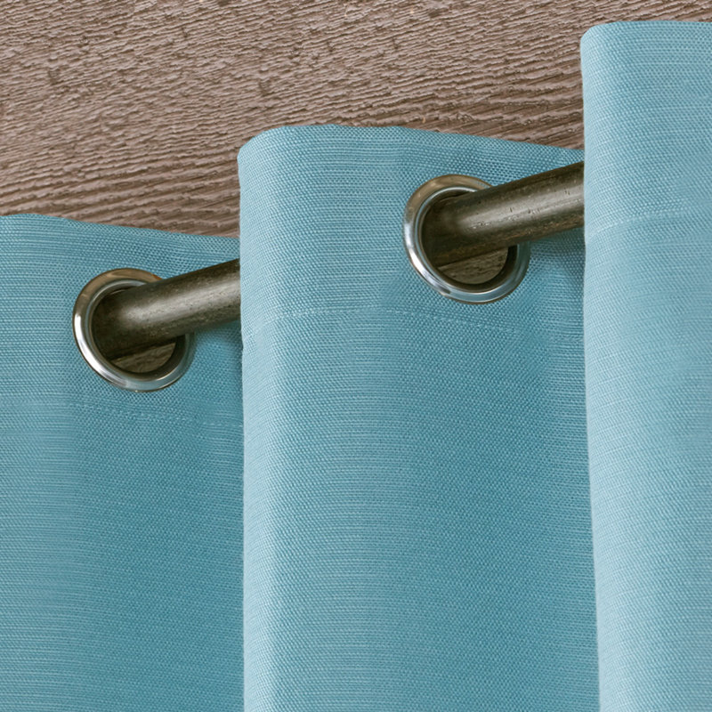 Breanna Semi Sheer Curtain Pair, Teal, 54" W x 84" L