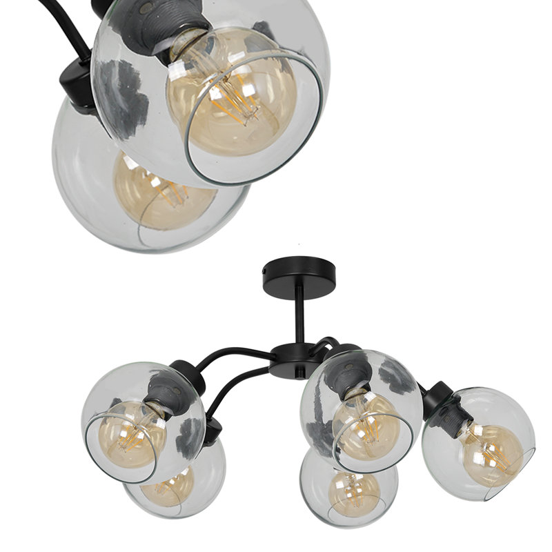Negron Semi Flush Mount, Transparent