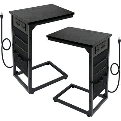 Solid Wood Top End Table Set