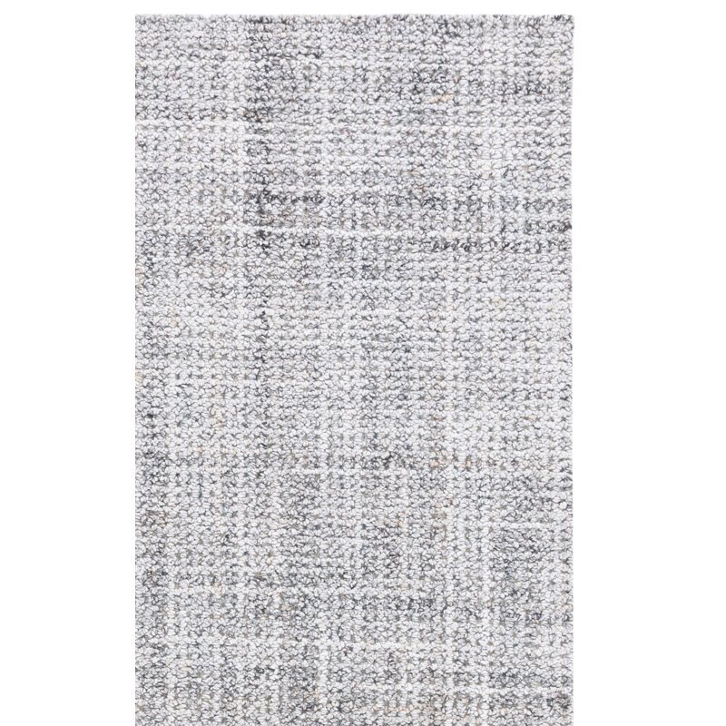 Marisabel Abstract Hand Tufted Pet Yarn/Wool/Cotton Rug in Light Gray/Gray, Rectangle 5' x 8'