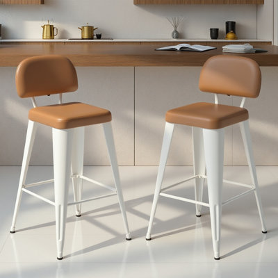 Upholstered Seat Stools with Metal Frame