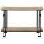 Console de couloir contemporaine étroite en taupe foncé et métal noir