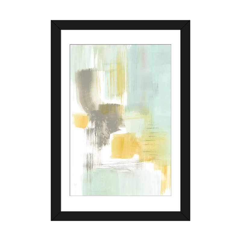 « spa aquarelle abstract ii », impression sur toile, H 24 po x l 16 po x P 1 po, Papier d'art encadré noir, Blanc