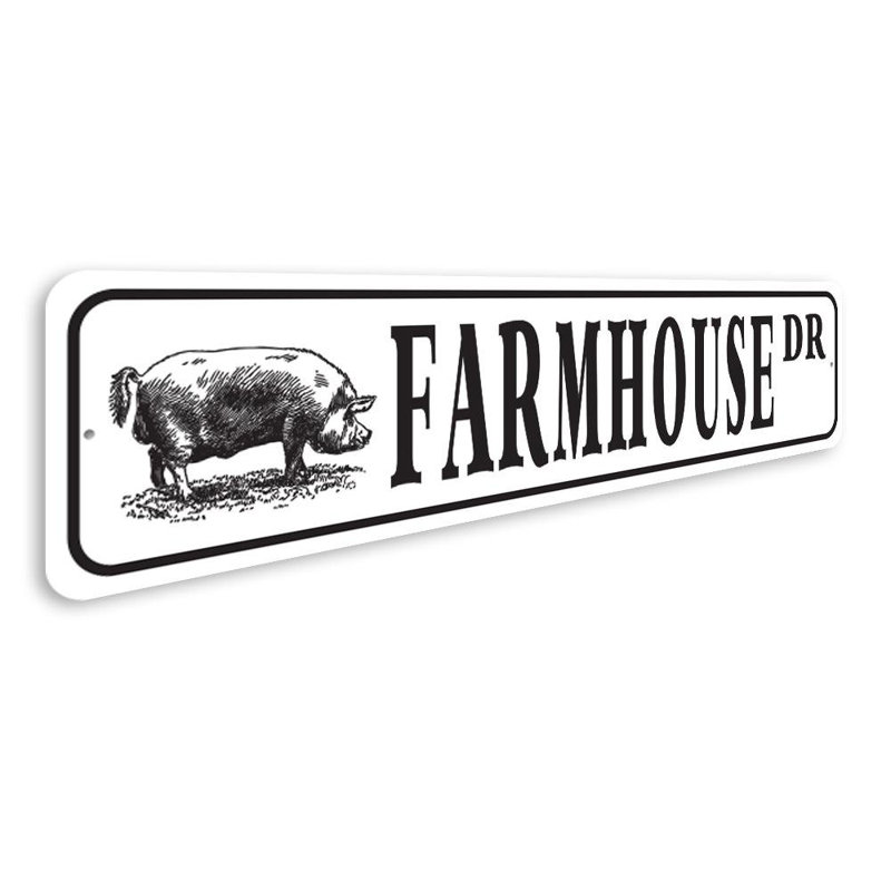 Farmhouse Street Aluminum Sign, 6" H x 24" W x 0.06" D