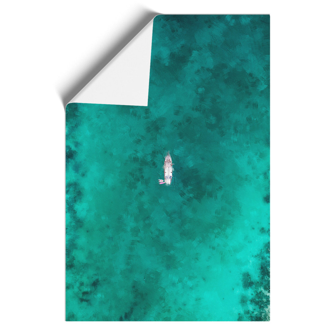 Boat in the Phi Phi Islands in Thailand Painting - Frameless Print