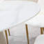 Table de salle à manger blanche 53 po en pierre frittée ronde résistante aux taches et aux températures élevées 53 po